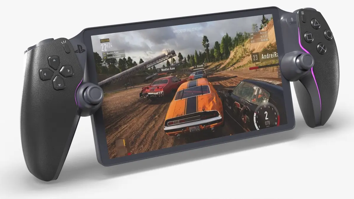 Wireless Game Console with Display and Haptic Grips Black 3D model