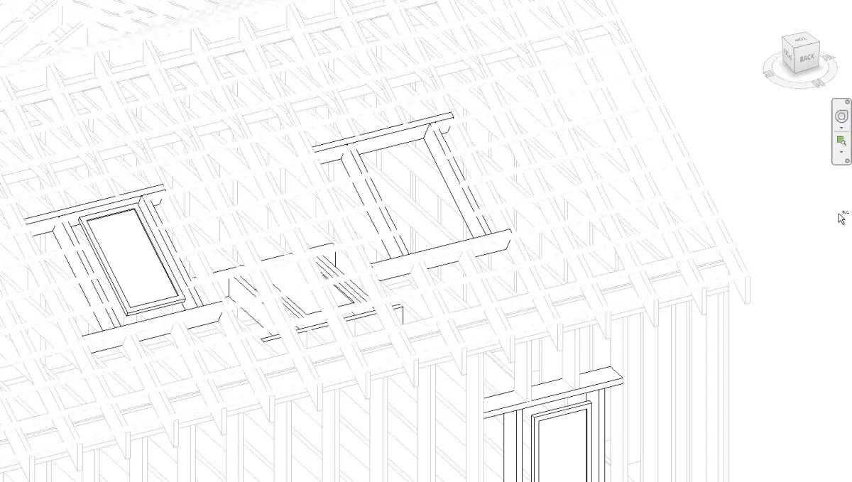 Roof window on an intermediate beam skylight Free low-poly 3D model