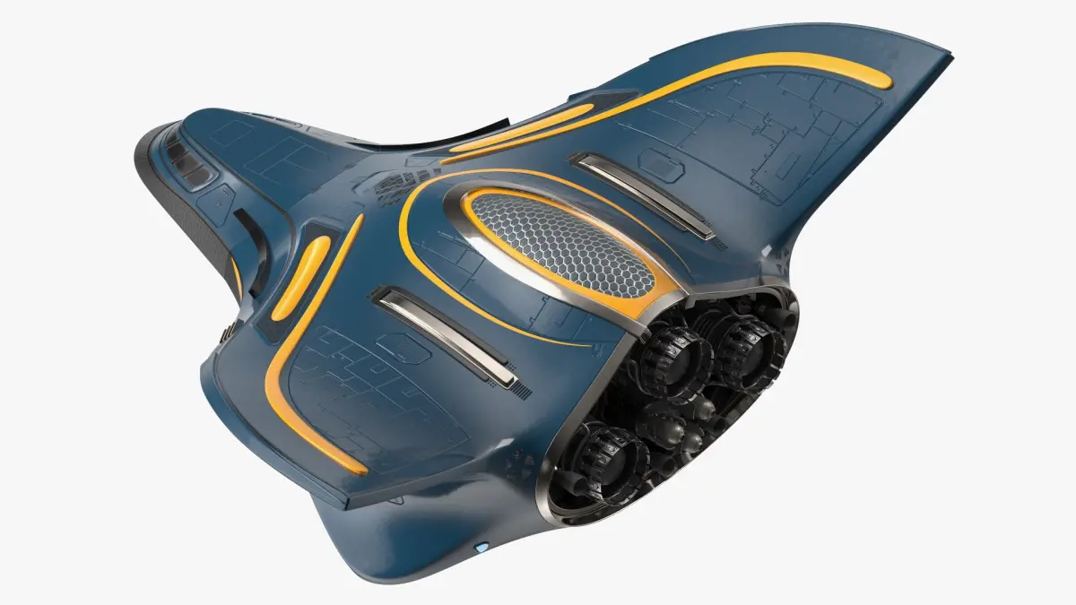 Shuttle Spacecraft Concept Dark Color 3D model