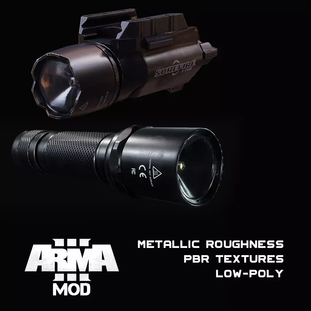 Surefire X200 and Surefire 6P - Free Surefire 660 include Low-poly 3D model