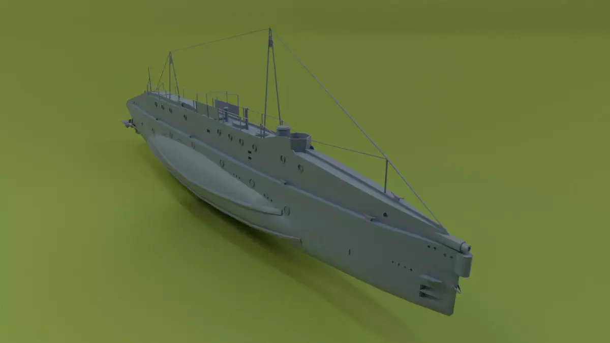 USS O-12 Nautilus 1931 Low-poly 3D model