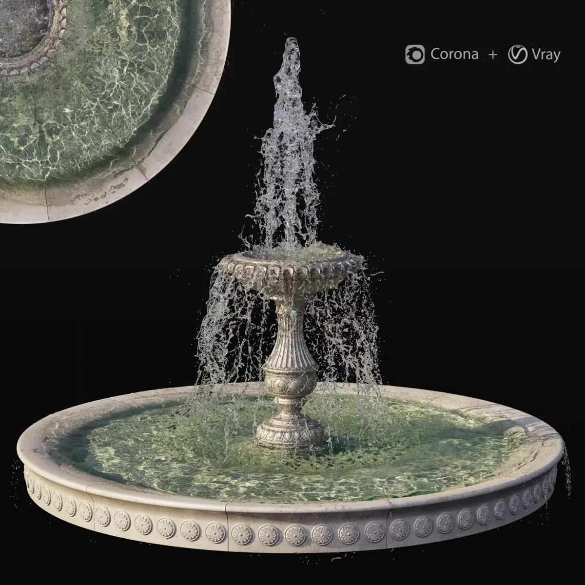 Classic Fountain - vray and corona 3D model
