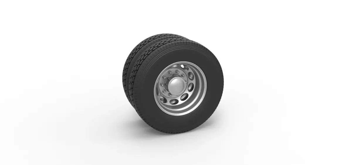 Rear custom wheel of semi truck Version 20 Scale 1 to 25 3D print model