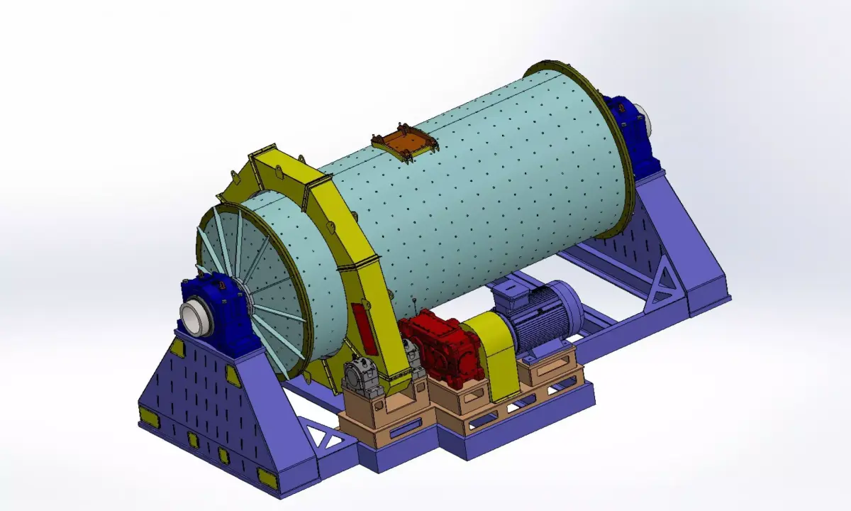 2200 X 5000 BALL MILL 3D model
