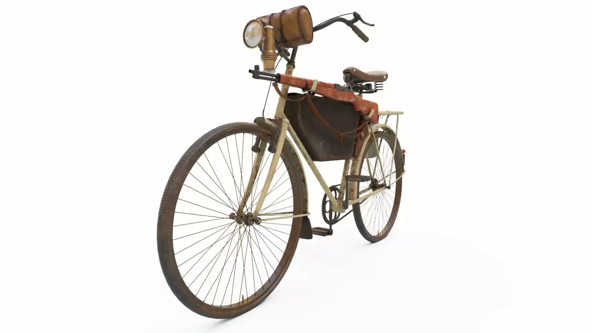 Vintage swiss army bicycle Low-poly 3D model