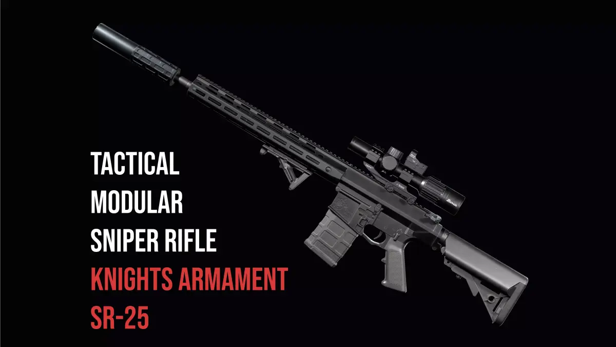 Tactical modular sniper rifle Knights Armament SR 25 Low-poly 3D model