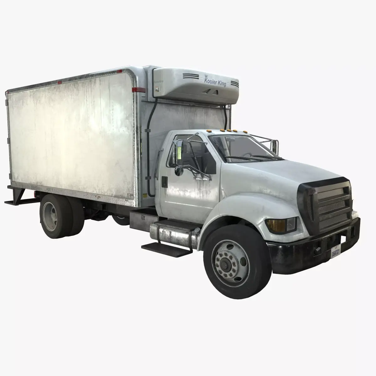 Refrigerator Truck Game Ready PBR Textures Low-poly 3D model