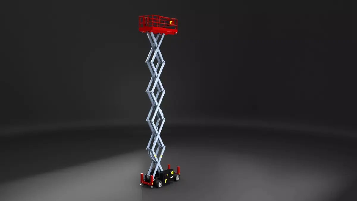 Scissor Lift - Game Ready PBR - 3 LODs 3D model