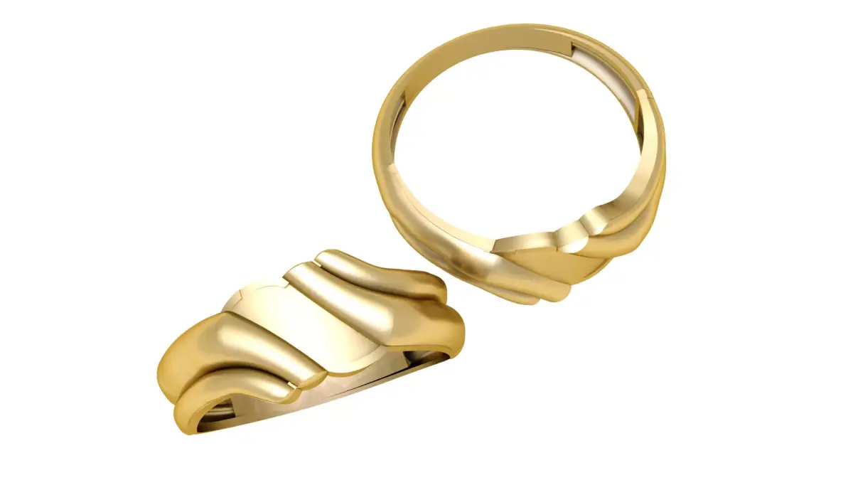Luxury Abstract Gold Clasp   Modern Jewelry 3D Model 3D print model
