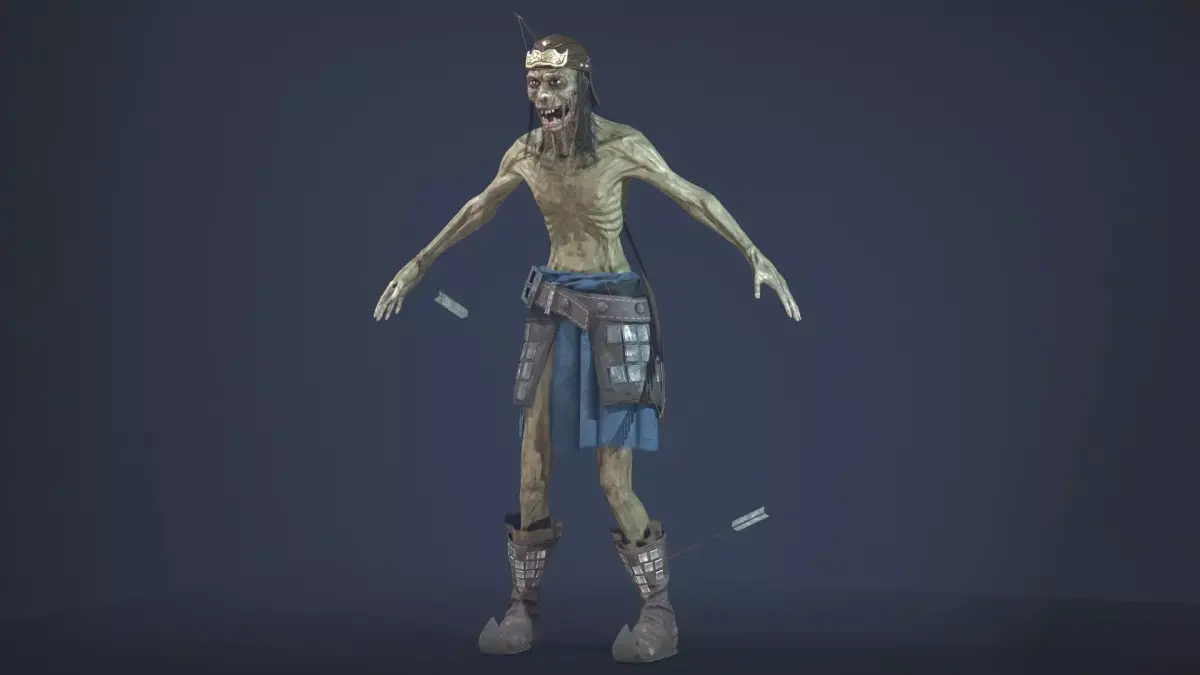 Zombie Archer Soldier Low-poly 3D model