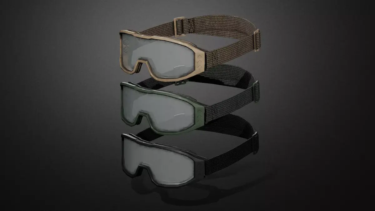 Tactical glasses Low-poly 3D model