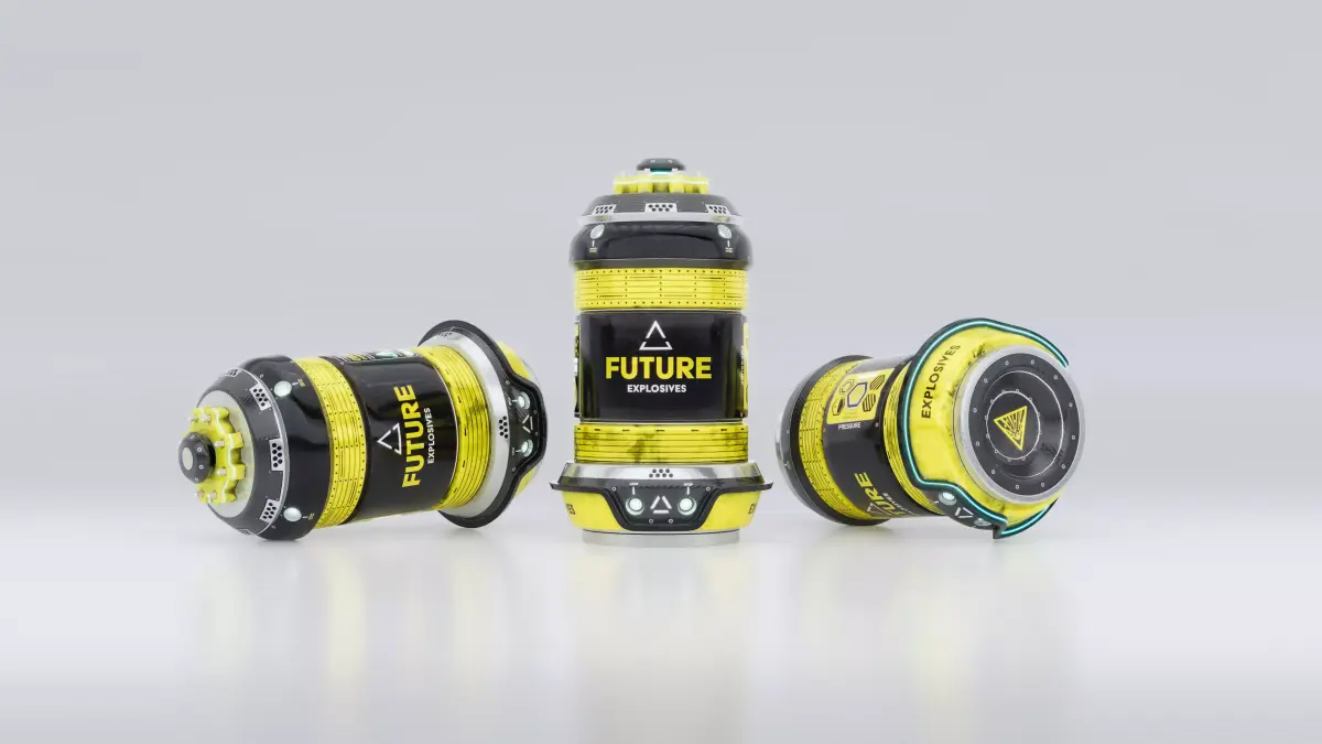 Sci-Fi Grenade Low-poly 3D model 2