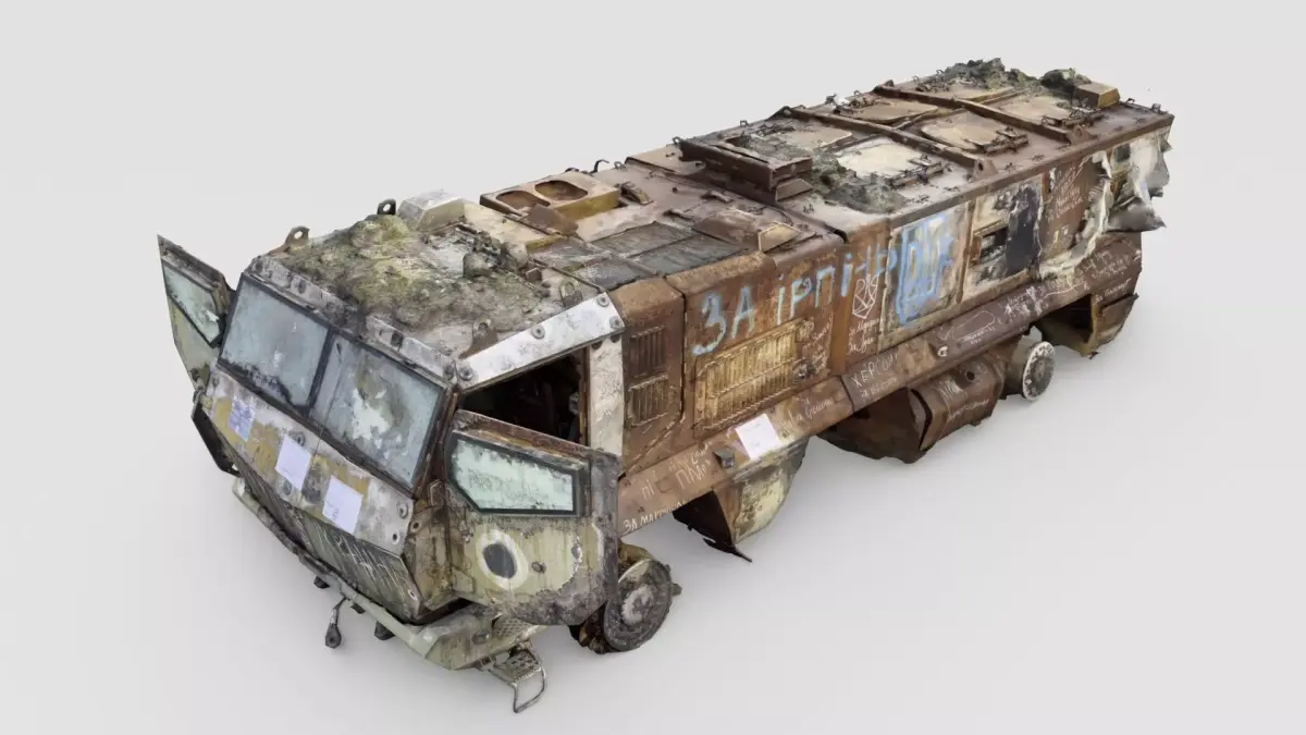 destroyed russian KAMAZ-63968 Typhoon-K MRAP  3D model