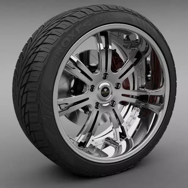 Savini Forged SV-24S Wheel and Tire 3D model