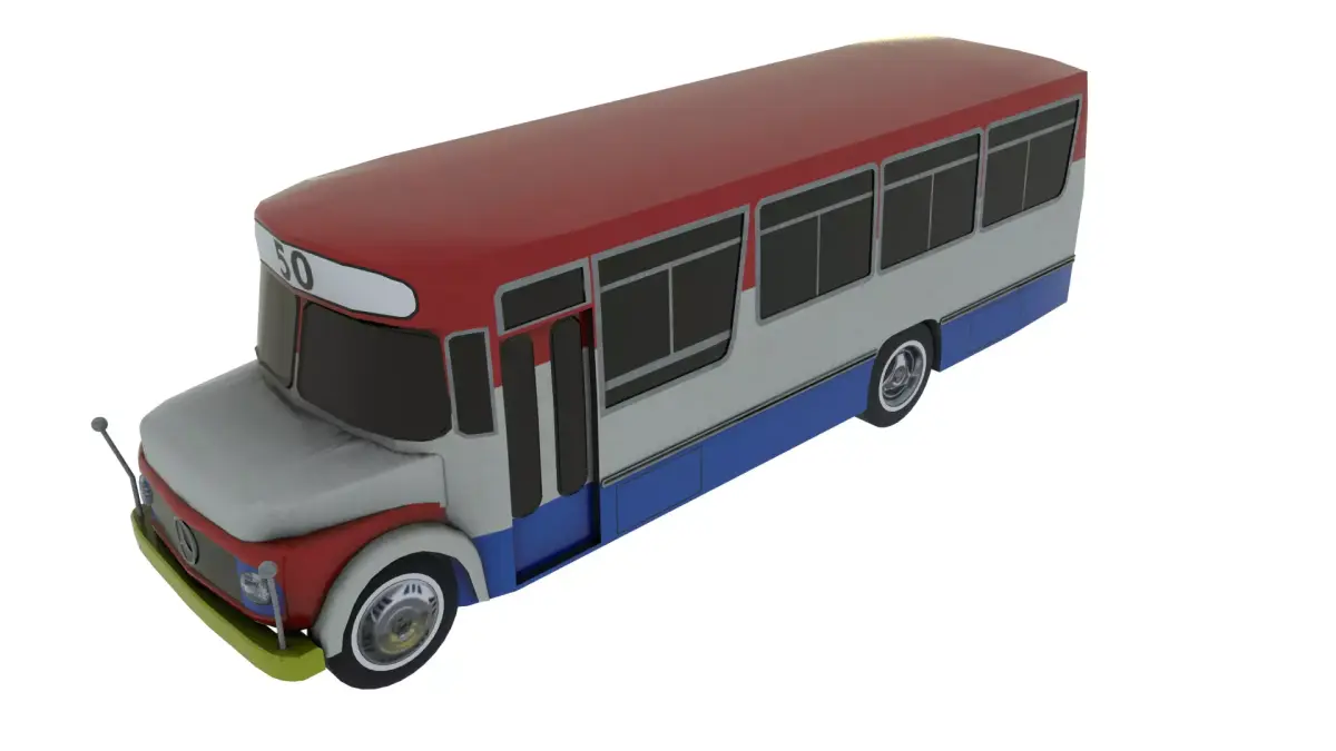 Argentinean Colectivo Low-poly 3D model