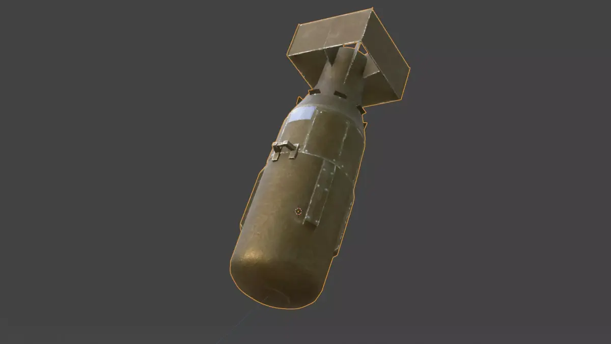 Little Boy Atomic Bomb Low-poly 3D model