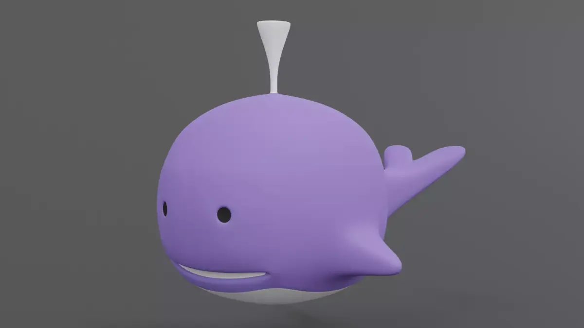 Cartoon Whale Toy 3D model
