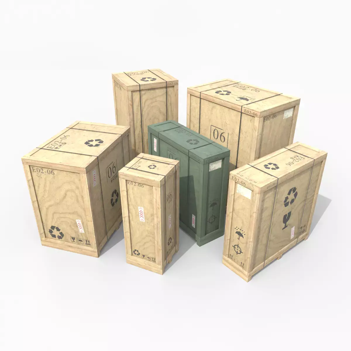 Customizable Wooden Crate Pack - Tall Assets