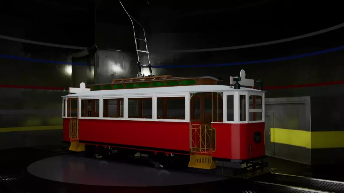 Retro tramway High-poly 3D model 3D model