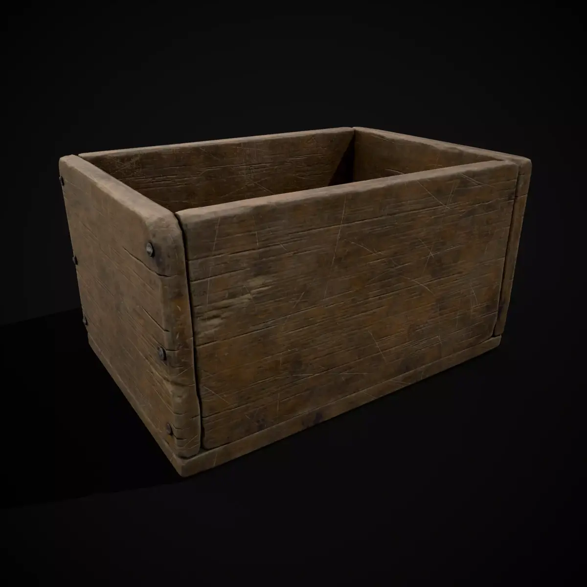 Plain Wood Crate Low-poly 3D model