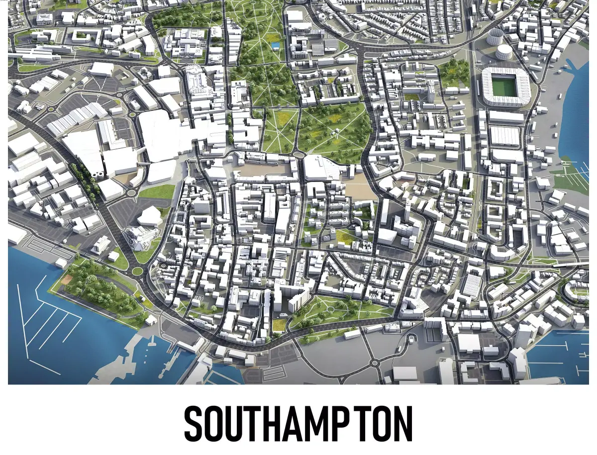 Southampton Low-poly 3D model