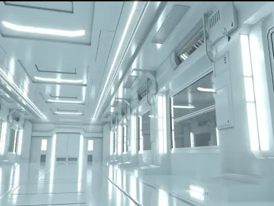  Sci-Fi Futuristic Corridor Modular 
