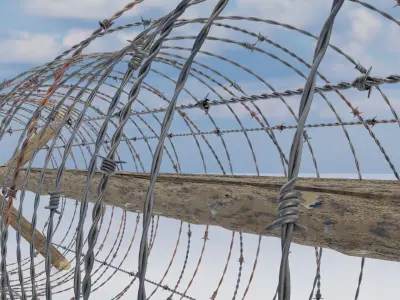 Barb wire  anti infantry Free 3D model