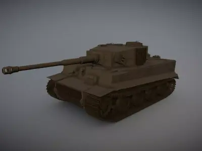 Tiger H1 Tank Low-poly 3D model purchase