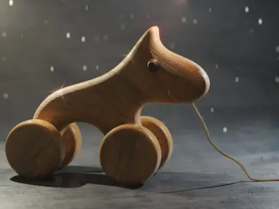 Wooden Toy Horse Free 3D model