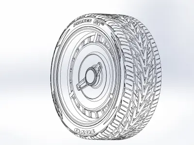 Custom wheels Schott BelAir 22inch for scale model 3D print model