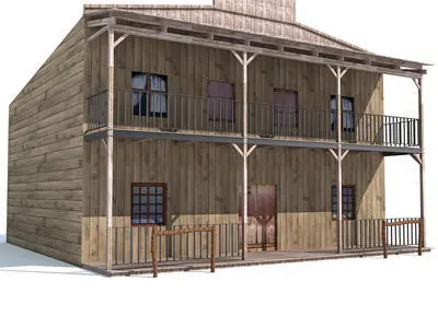 4 Western Styled Houses 3D model