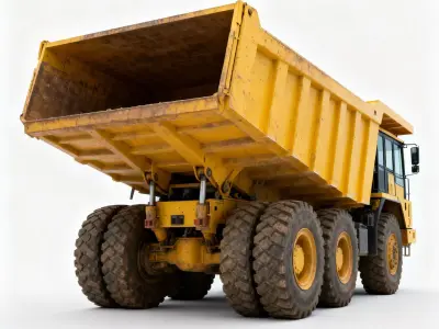 Heavy-Duty Yellow Construction Dump Truck 3D Model Low-poly 3D model