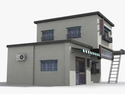 Japanese House x6 Low-poly 3D model purchase