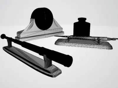 Tabletop Items Low-poly 3D model