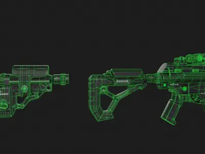 Submachine gun Alpha Low-poly 3D model