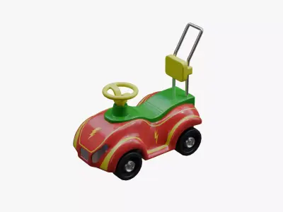 Baby car toy Low-poly 3D model