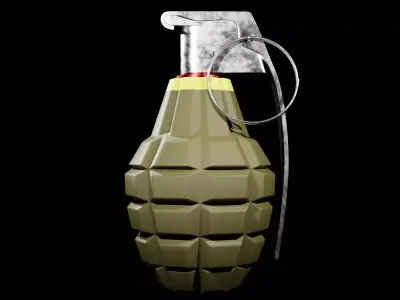 MK 2 Grenade - made in Blender Low-poly 3D model