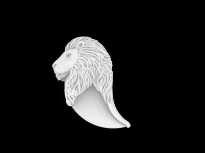 lion claw face necklace 3D print model