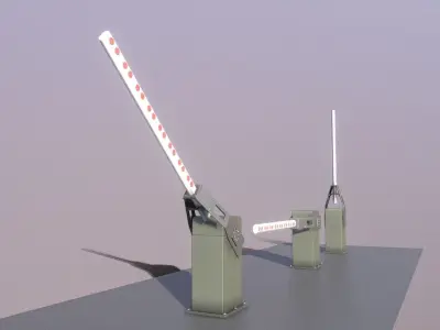Low-Poly Railroad Barrier 2m   Low-poly 3D model