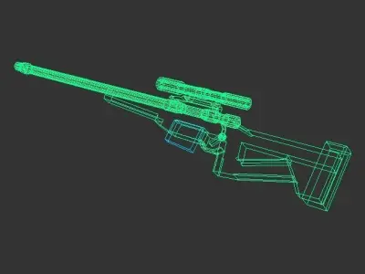R750 sniper rifle Free low-poly 3D model
