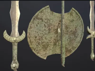 Ancient Melee Weapons Low-poly 3D model
