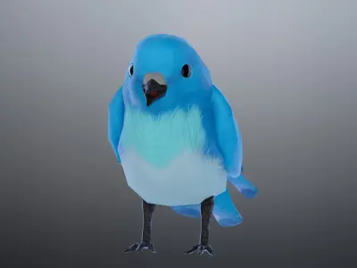 Bubble Bird Low-poly 3D model