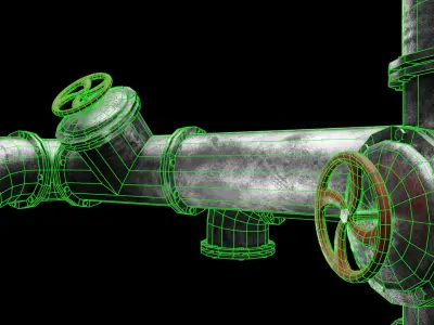 Pipe Assemply Kit Low-poly 3D model