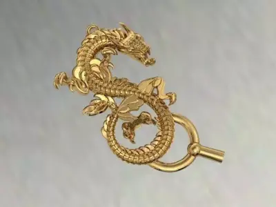 Dragon chinese pendant Free 3D model