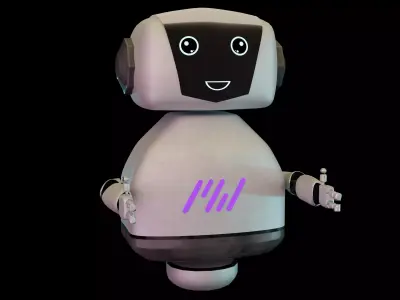 Cute Robot 3D Low-poly 3D model