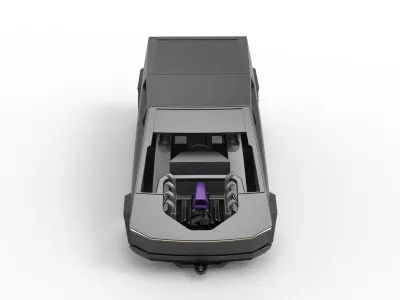 Tesla Cybertruck pulling truck 2wd Scale 1 to 25 3D print model
