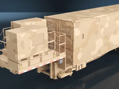 Ground Missile Launcher Sand Camo Color 3D model