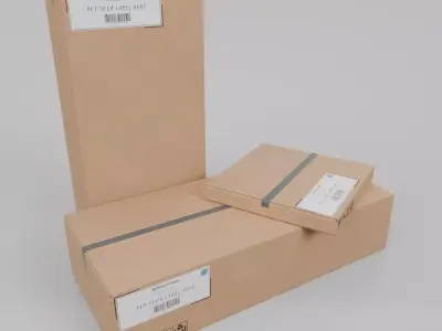 Large Storage Cardboard Boxes - Rigged and Customizable Set 3D Model Pack