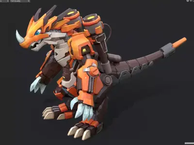 Tyrannosaurus robot Low-poly 3D model