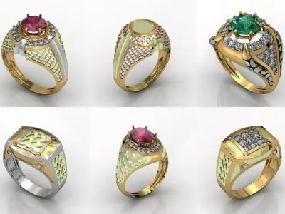 28 GENTS RINGS  GRN 01 TO 28 COMPLETE LOT 3D print model